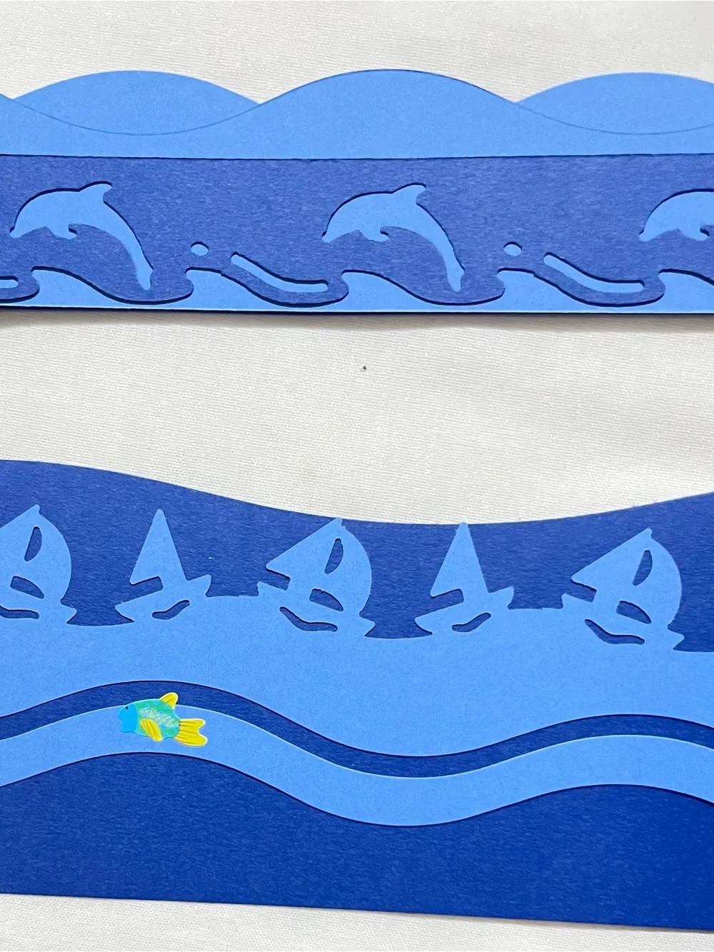 Nautical Beach Border Trim with Dolphins, Sailboats and Sandcastle Motifs - Picture 5 of 5